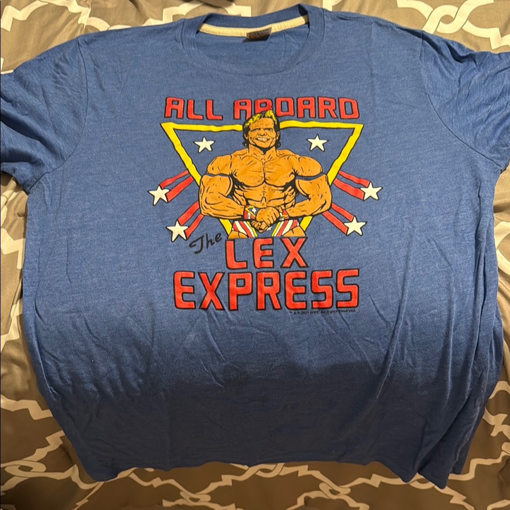 Homage WWE Lex Luger Blue Graphic T-Shirt